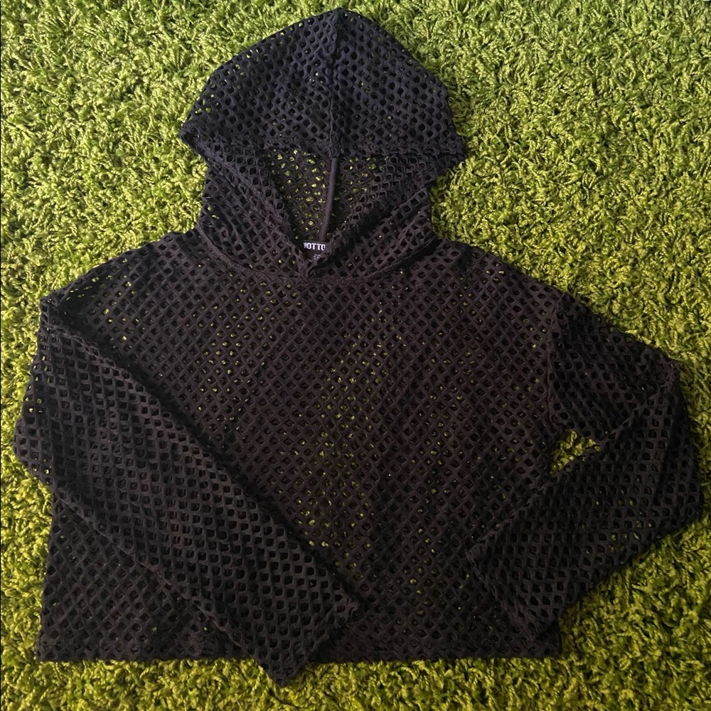Hot Topic mesh cropped hoodie SM